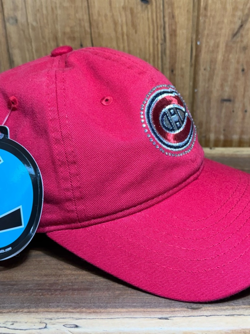 Montreal Canadiens ’47 Brand Red Rhinestone Logo Adjustable Strapback Cap - Picture 2 of 8